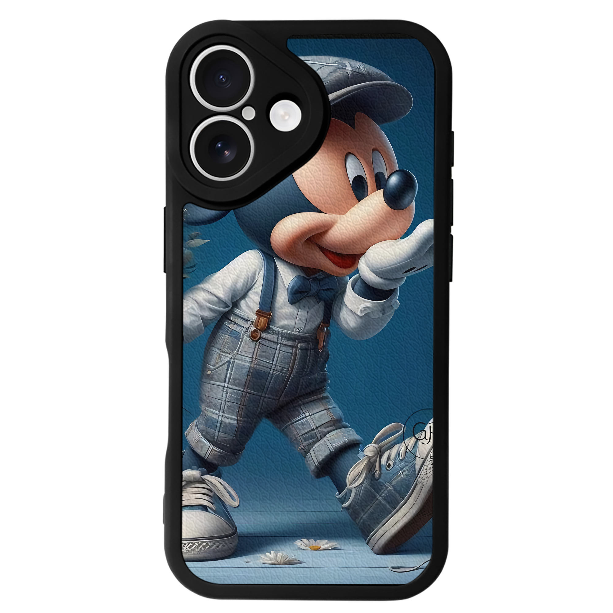 （画像用） ミッキーマウス Mickey Mouse 【iPhone 16シリーズ対応】シリコンスマホケース（レザー調） 材質：シリコン